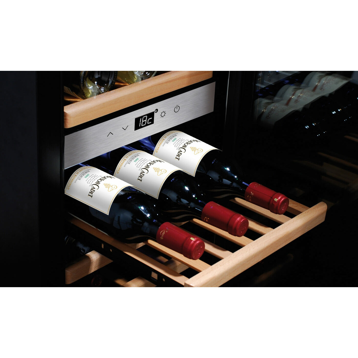 Caso WineComfort 24 Stainless Steel - Dual Zone - Freestanding Wine Cooler - 24 Bottles - 395 mm Wide