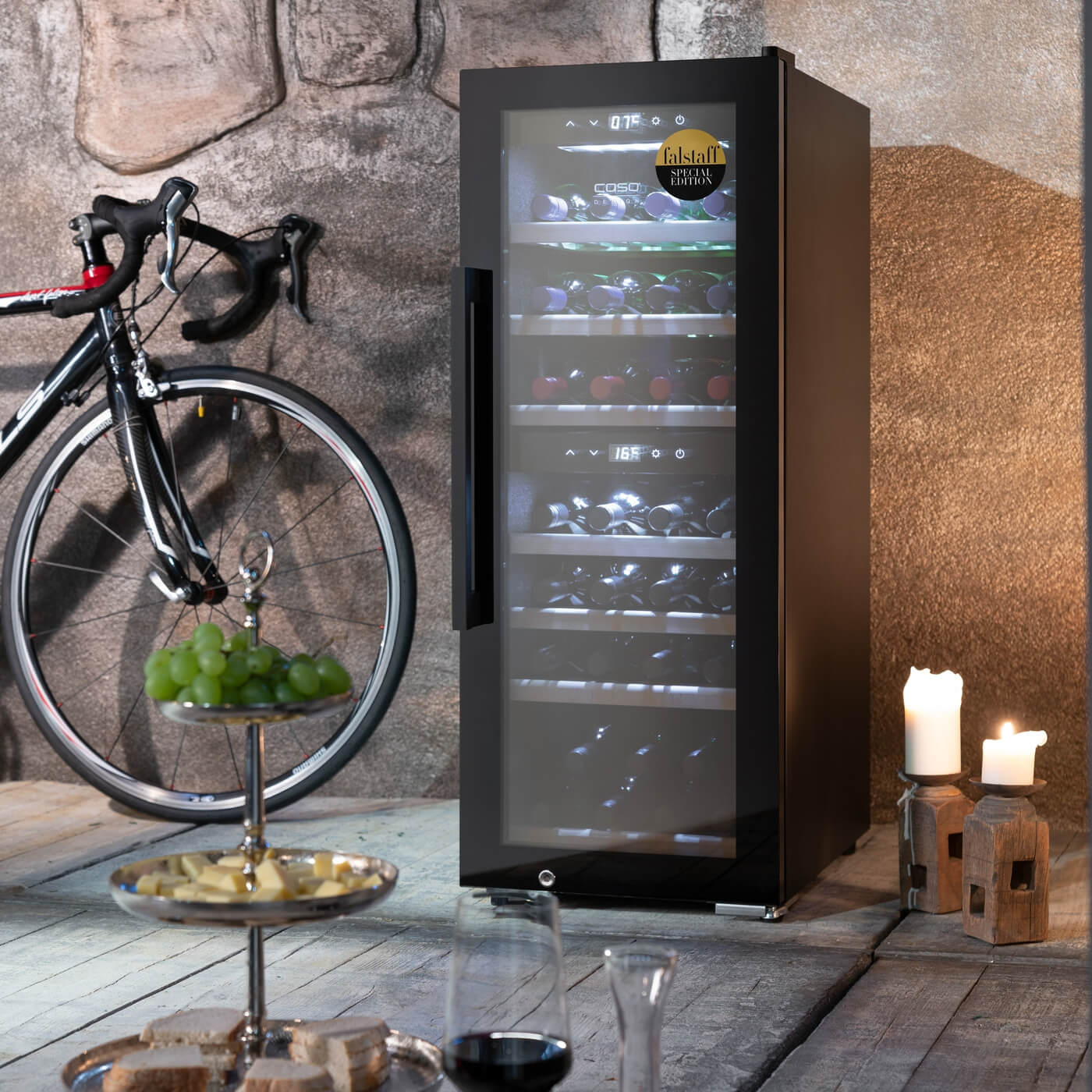 Caso WineExclusive 38 Smart Black - Dual Zone - Freestanding Wine Cooler - 38 Bottles - 400mm Wide