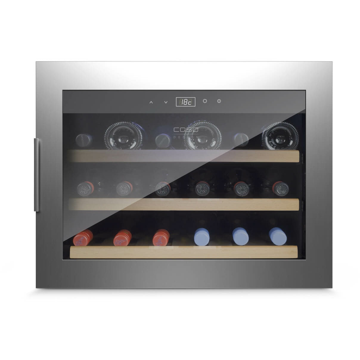 Caso WineSafe 18 EB Inox - Single Zone - Built-in Wine Cooler - 18 Bottles - 590 mm Wide
