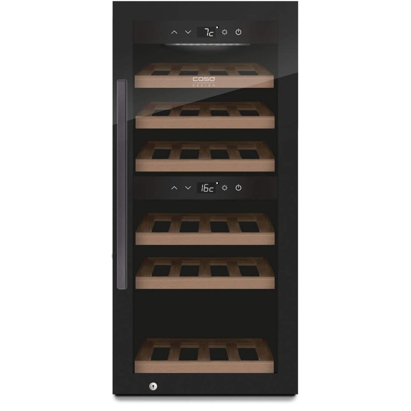 Caso WineExclusive 24 Smart Black - Dual Zone - Freestanding Wine Cooler - 24 Bottles - 400mm Wide