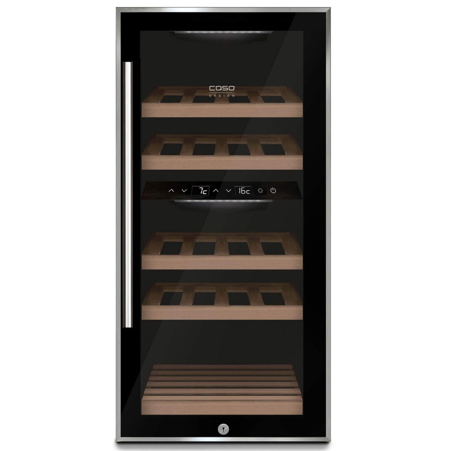 Caso WineComfort 24 Black - Dual Zone - Freestanding Wine Cooler - 24 Bottles - 395 mm Wide