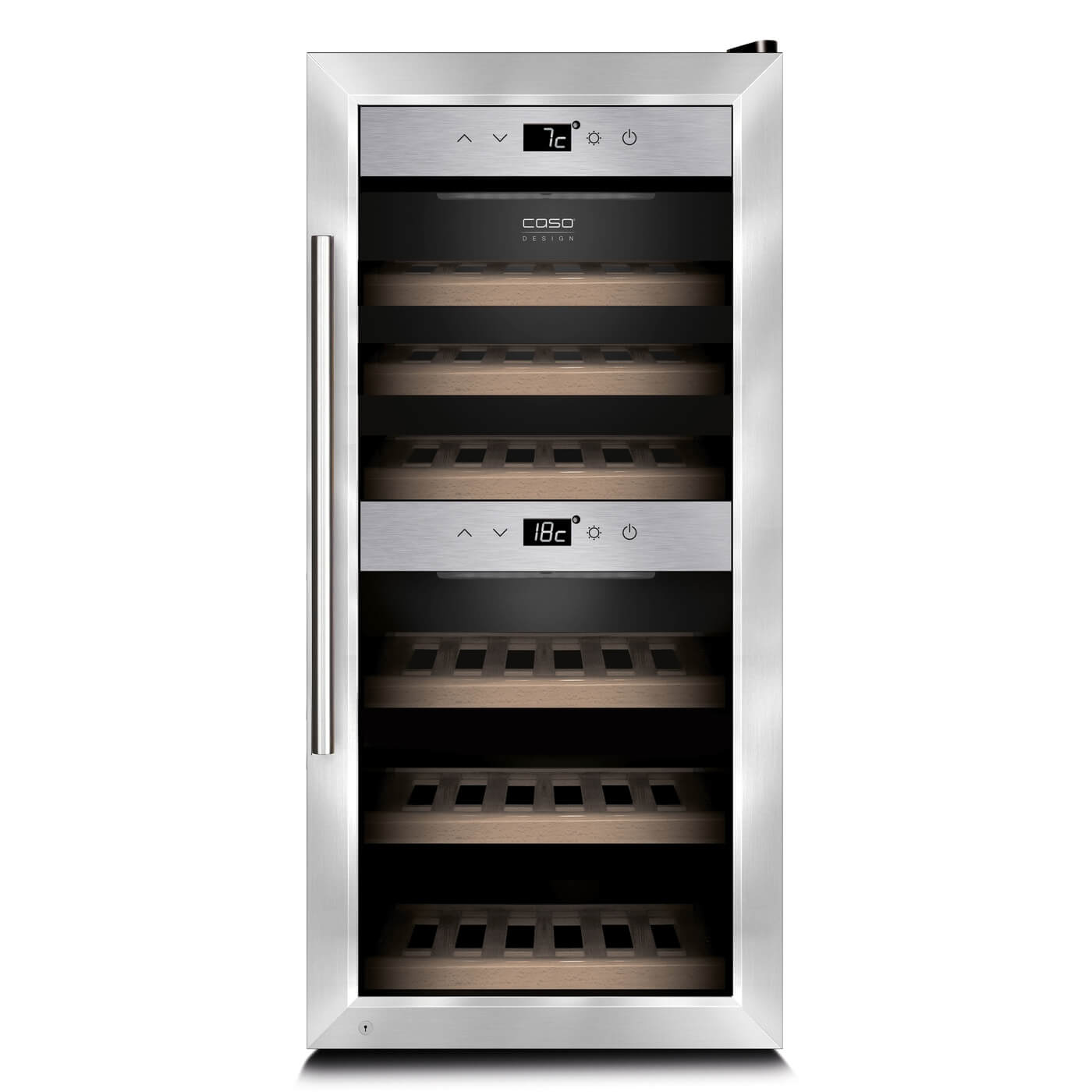 Caso WineComfort 24 Stainless Steel - Dual Zone - Freestanding Wine Cooler - 24 Bottles - 395 mm Wide