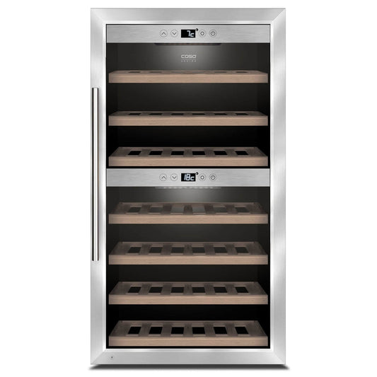 Caso WineComfort 66 Stainless - Dual Zone - Freestanding Wine Cooler - 66 Bottles - 595mm Wide