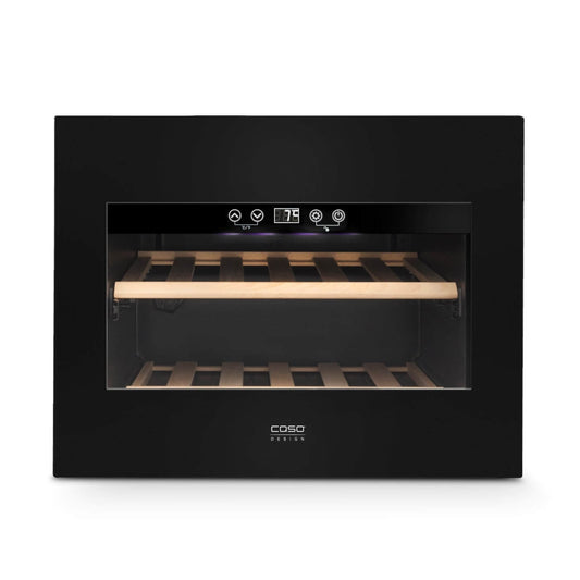 Caso WineDeluxe E 18 Black - Single Zone - Built-in Wine Cooler - 595 mm Wide