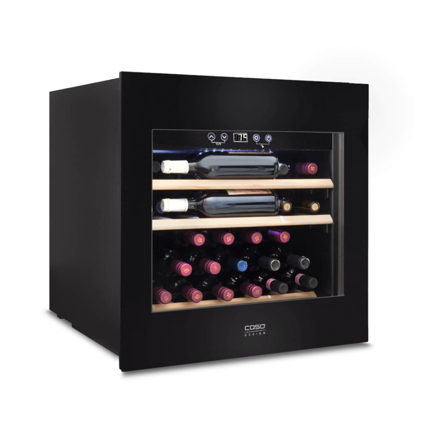 Caso WineDeluxe E 29 Black - Single Zone - Built-in Wine Cooler - 595 mm Wide