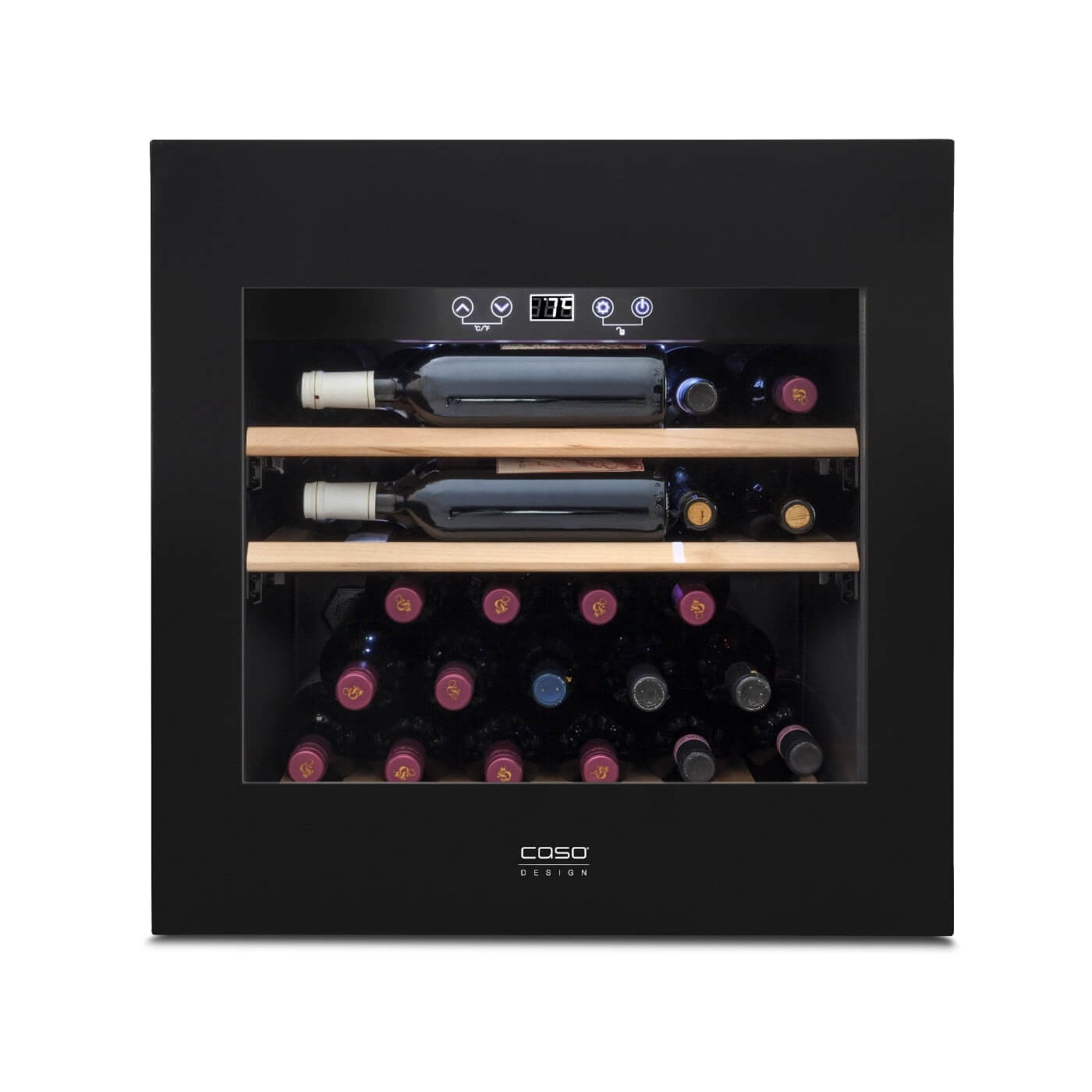 Caso WineDeluxe E 29 Black - Single Zone - Built-in Wine Cooler - 595 mm Wide