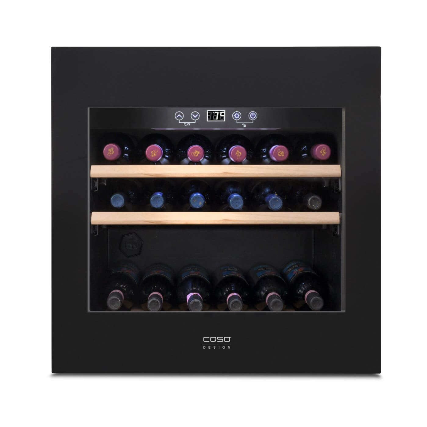 Caso WineDeluxe E 29 Black - Single Zone - Built-in Wine Cooler - 595 mm Wide