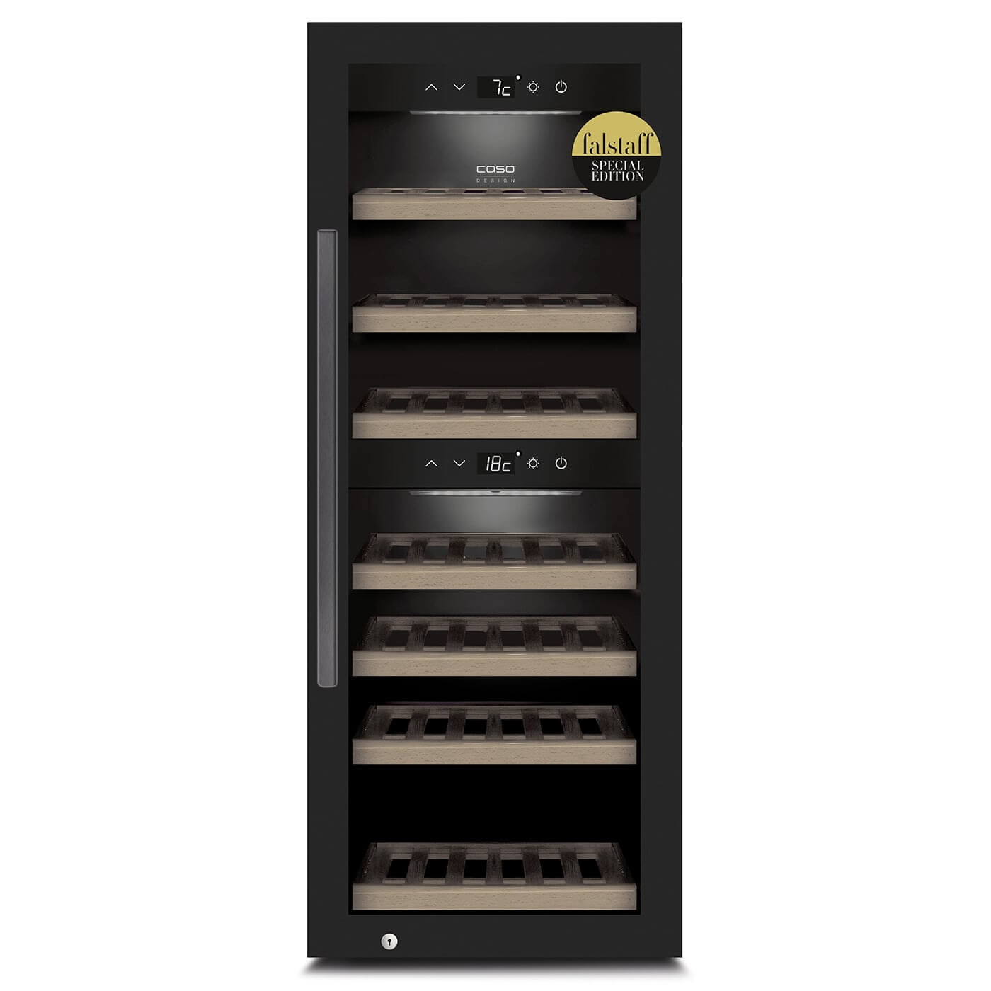 Caso WineExclusive 38 Smart Black - Dual Zone - Freestanding Wine Cooler - 38 Bottles - 400mm Wide