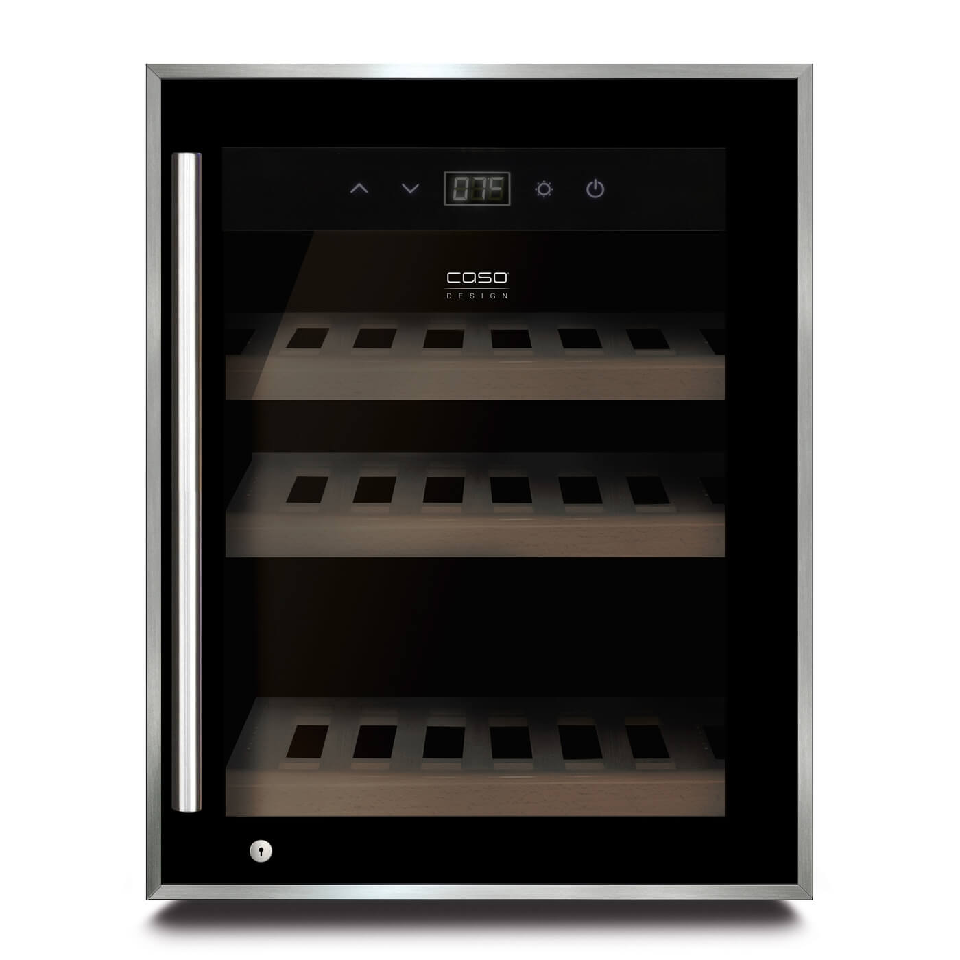 Caso WineSafe 12 Black - Single Zone - Freestanding Wine Cooler - 12 Bottles - 385mm Wide