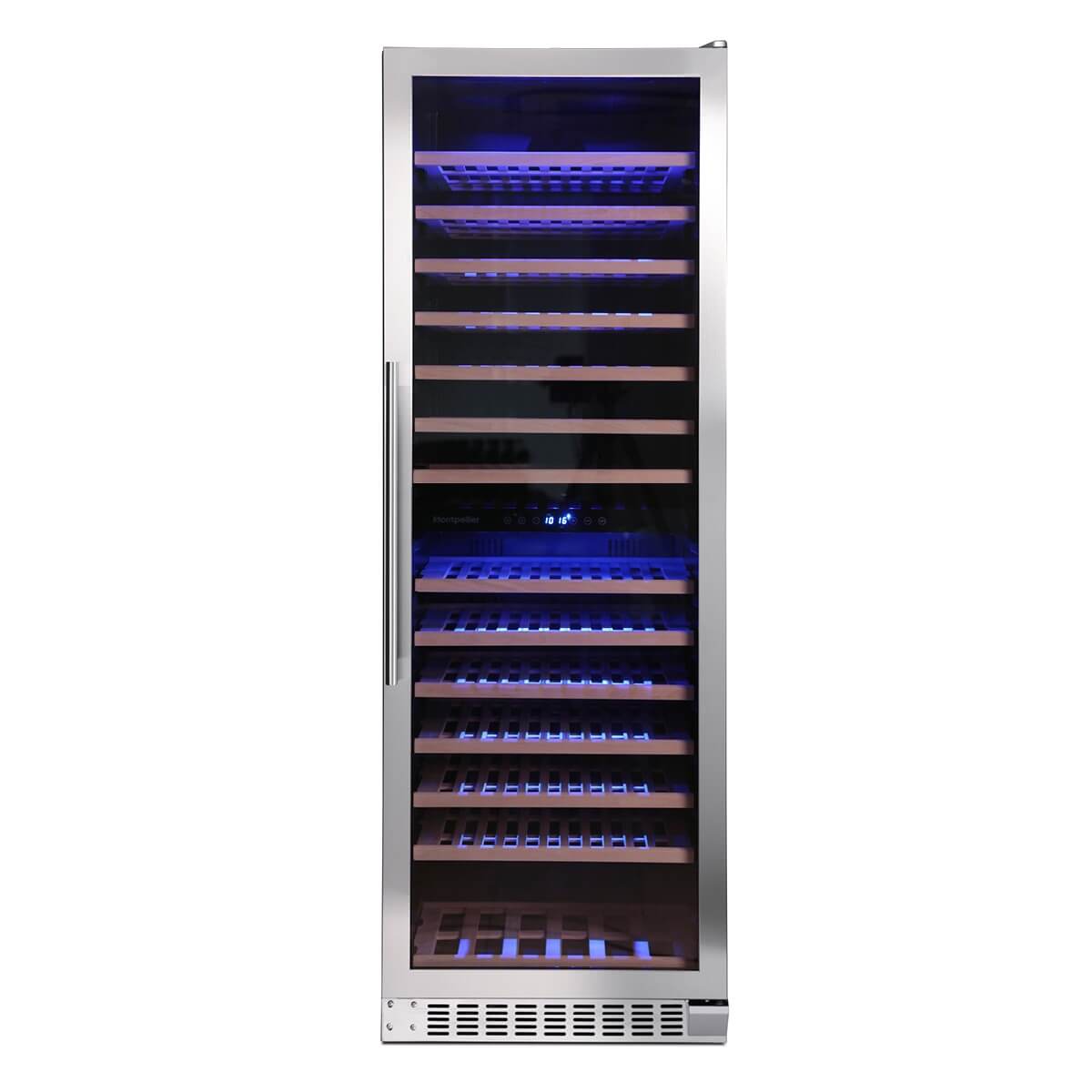 Montpellier WC166X - 166 Bottles - Dual Zone - Freestanding Wine Cooler - 595 mm Wide