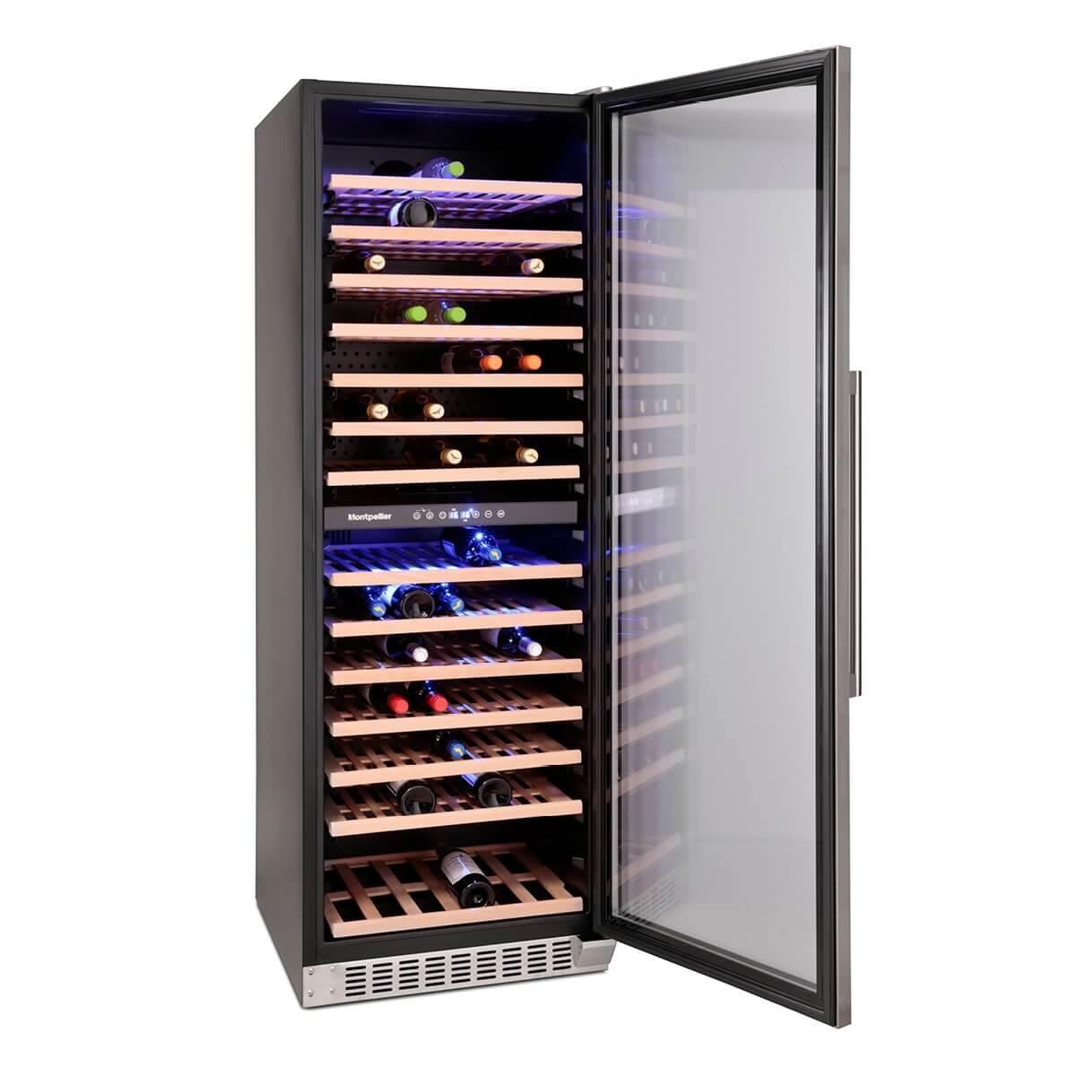 Montpellier WC166X - 166 Bottles - Dual Zone - Freestanding Wine Cooler - 595 mm Wide