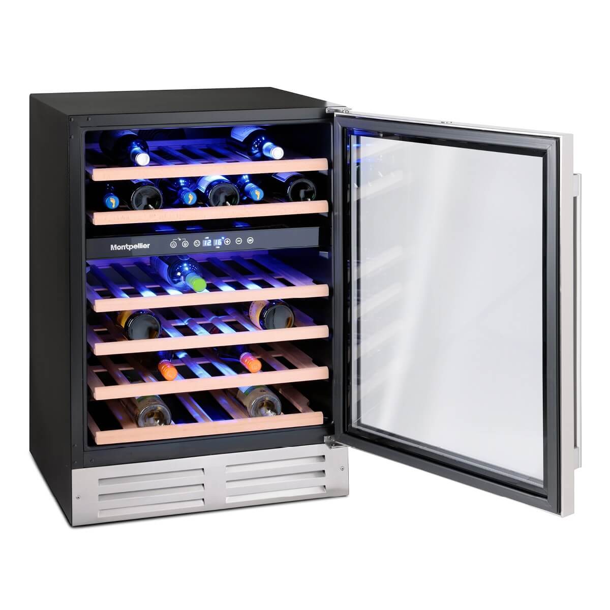 Montpellier WC46X - 46 Bottles - Dual Zone - Built-in & Freestanding Wine Cooler - 595 mm Wide