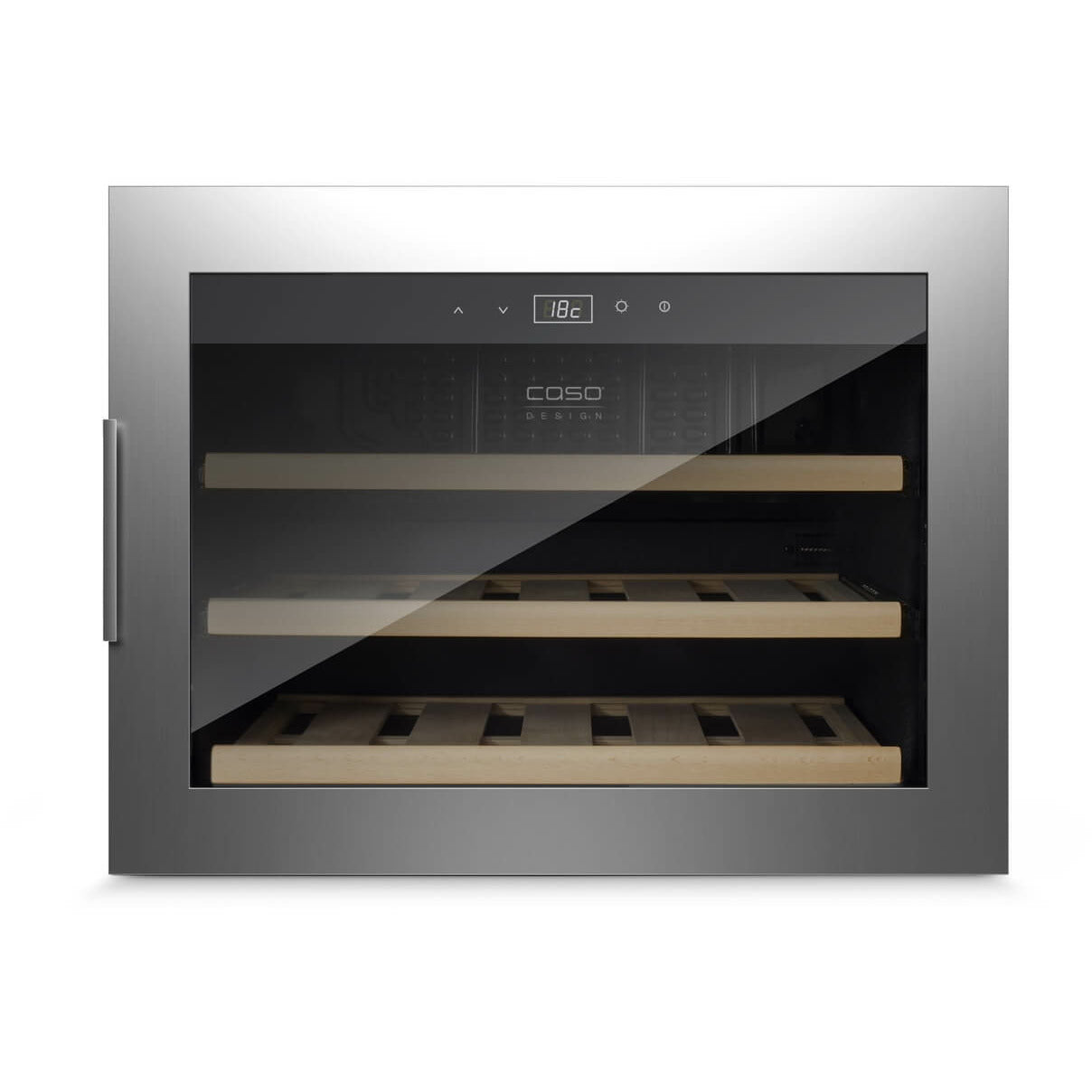 Caso WineSafe 18 EB Inox - Single Zone - Built-in Wine Cooler - 18 Bottles - 590 mm Wide